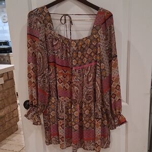 Aakaa Multicolor Paisley Mini Dress